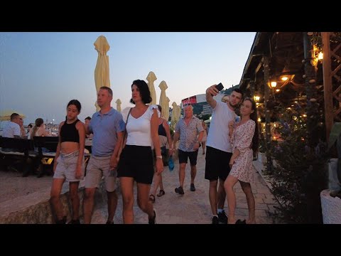 Budva evening, Montenegro, 🌡T+29C°, July - Virtual Walking Tour - Travel Guide - #36/2