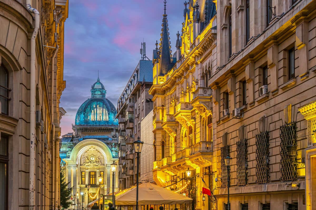 Historic Old Town In Bucharest, Romania