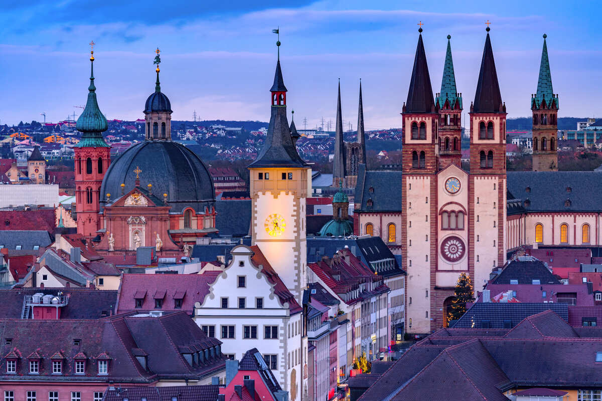 Panoramic View Of Wurzburg, Bavaria, Germany