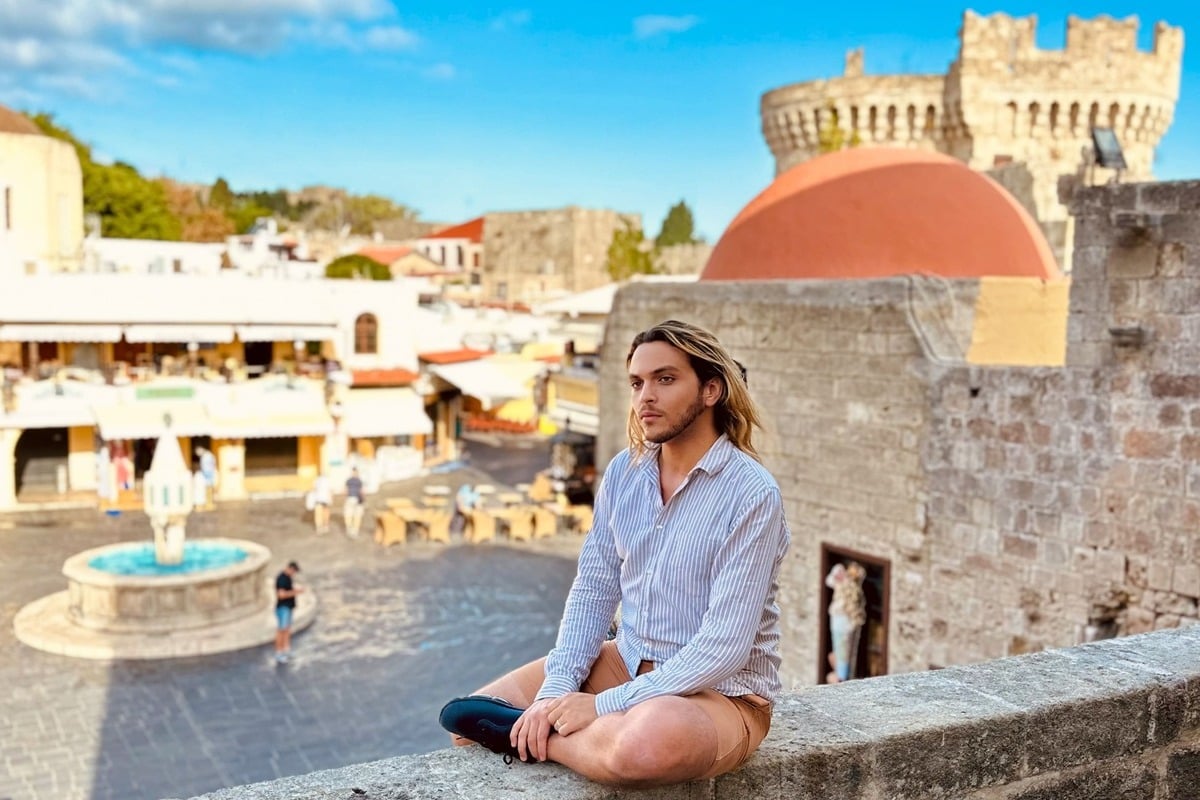 Young Male Tourist In Rhodes Town, Greece