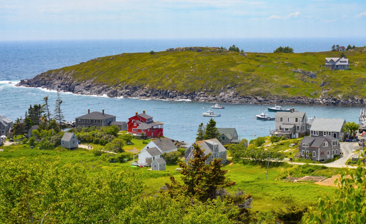 Aerial view of Monhegan Island, Maine